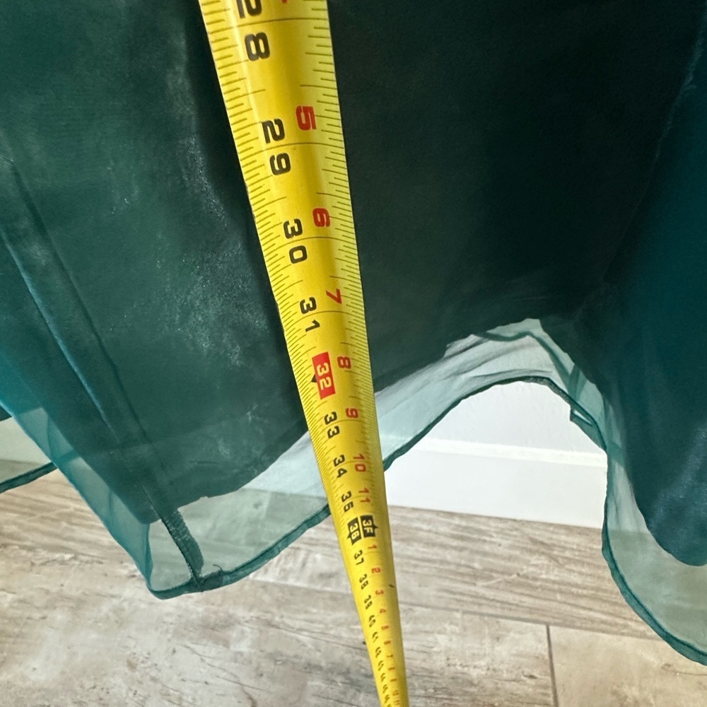 NWT Sugarlips Elegant Green Puff Sleeve Dress - Picture 5 of 8